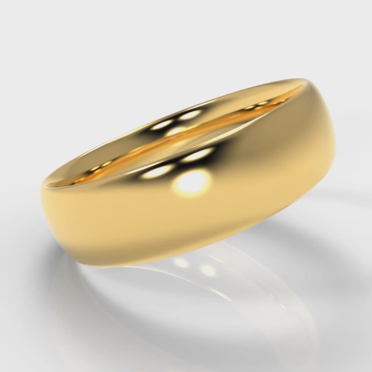 6mm Court Shaped Comfort Fit Wedding Ring - Yellow Gold