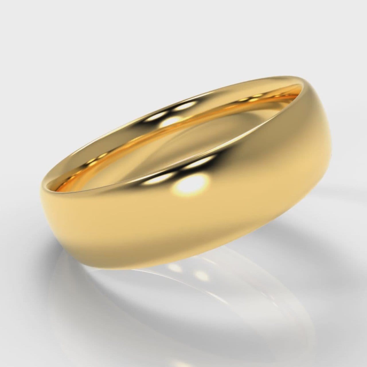 6mm Court Shaped Comfort Fit Wedding Ring - Yellow Gold