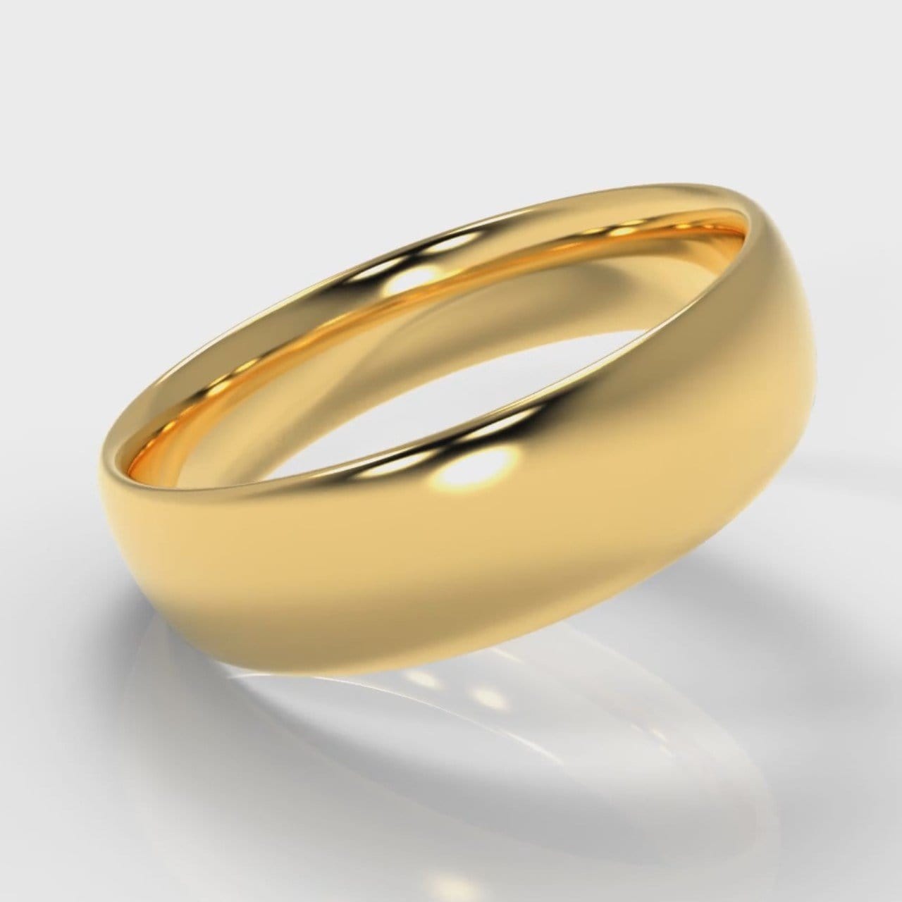 6mm Court Shaped Comfort Fit Wedding Ring - Yellow Gold