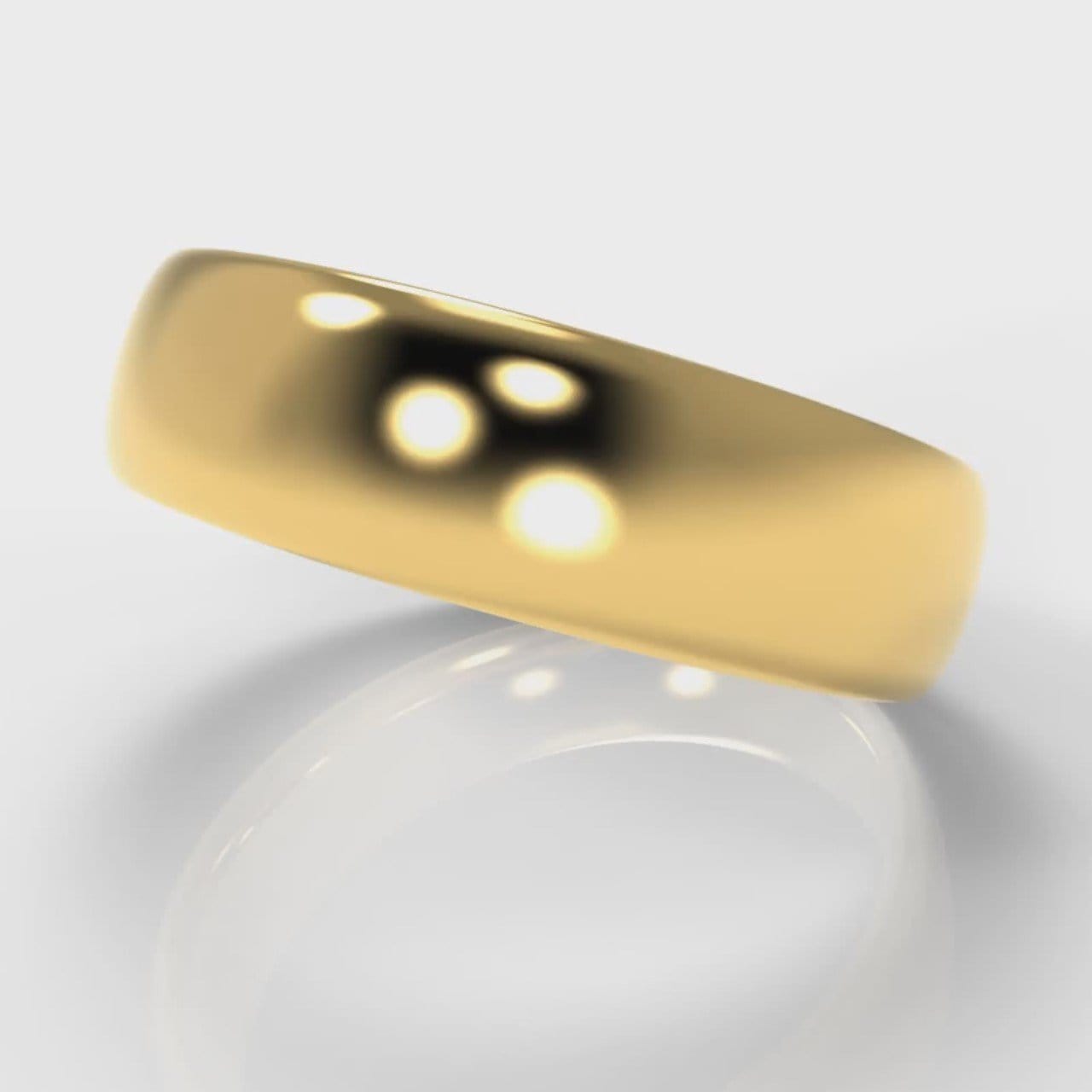 6mm Court Shaped Comfort Fit Wedding Ring - Yellow Gold