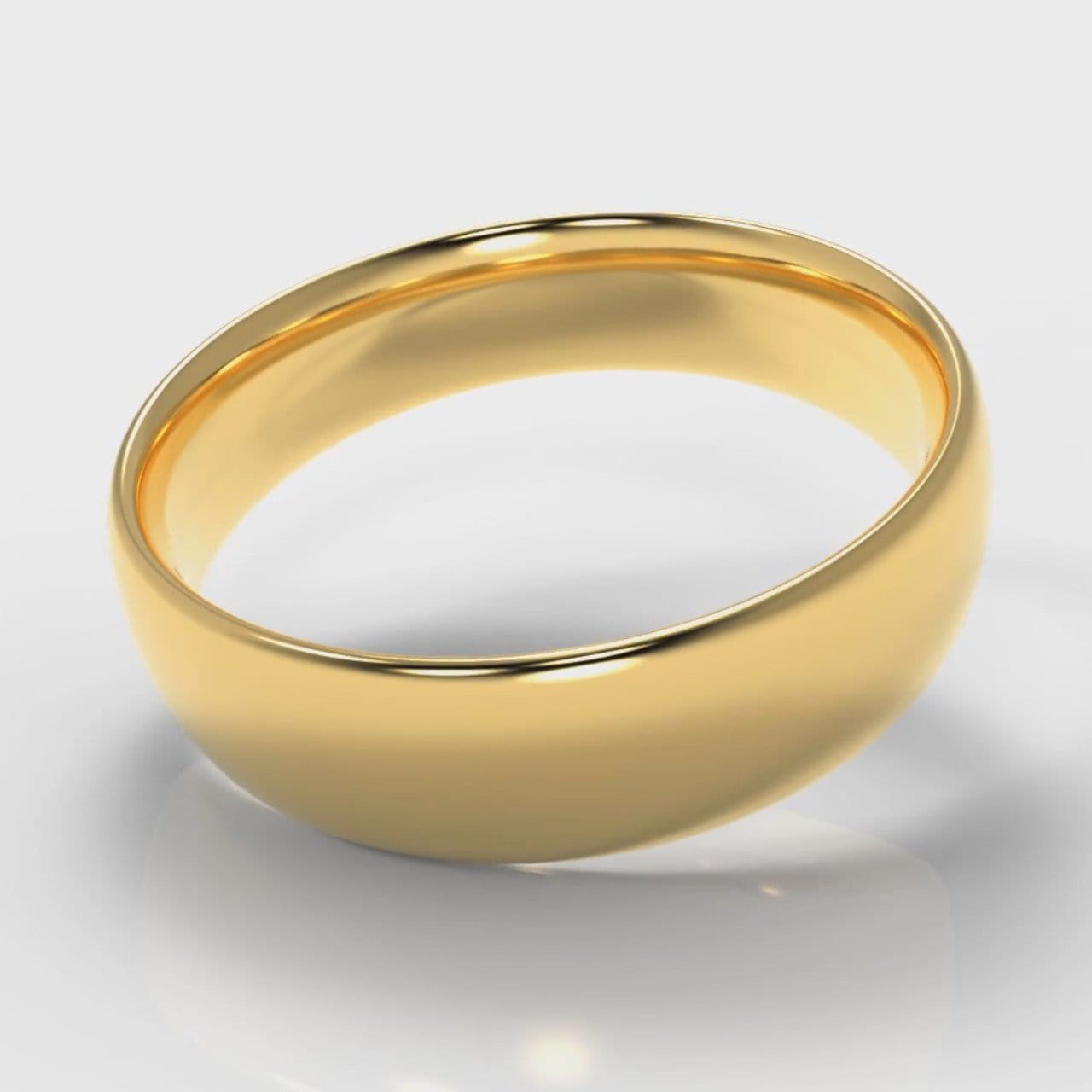 6mm Court Shaped Comfort Fit Wedding Ring - Yellow Gold