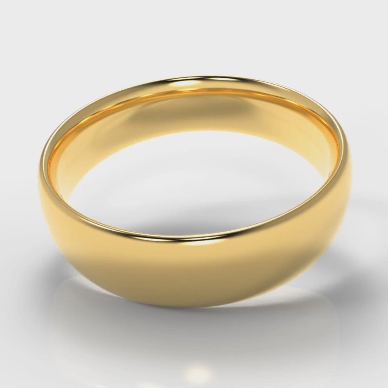 6mm Court Shaped Comfort Fit Wedding Ring - Yellow Gold