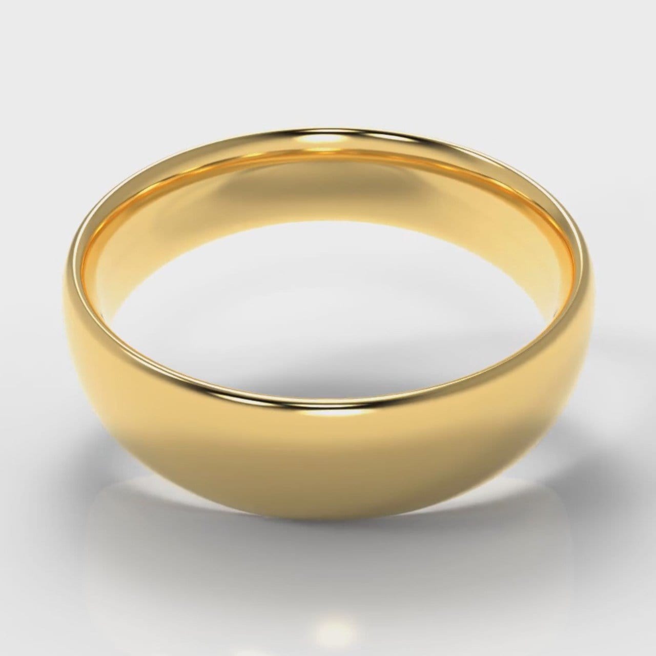 6mm Court Shaped Comfort Fit Wedding Ring - Yellow Gold
