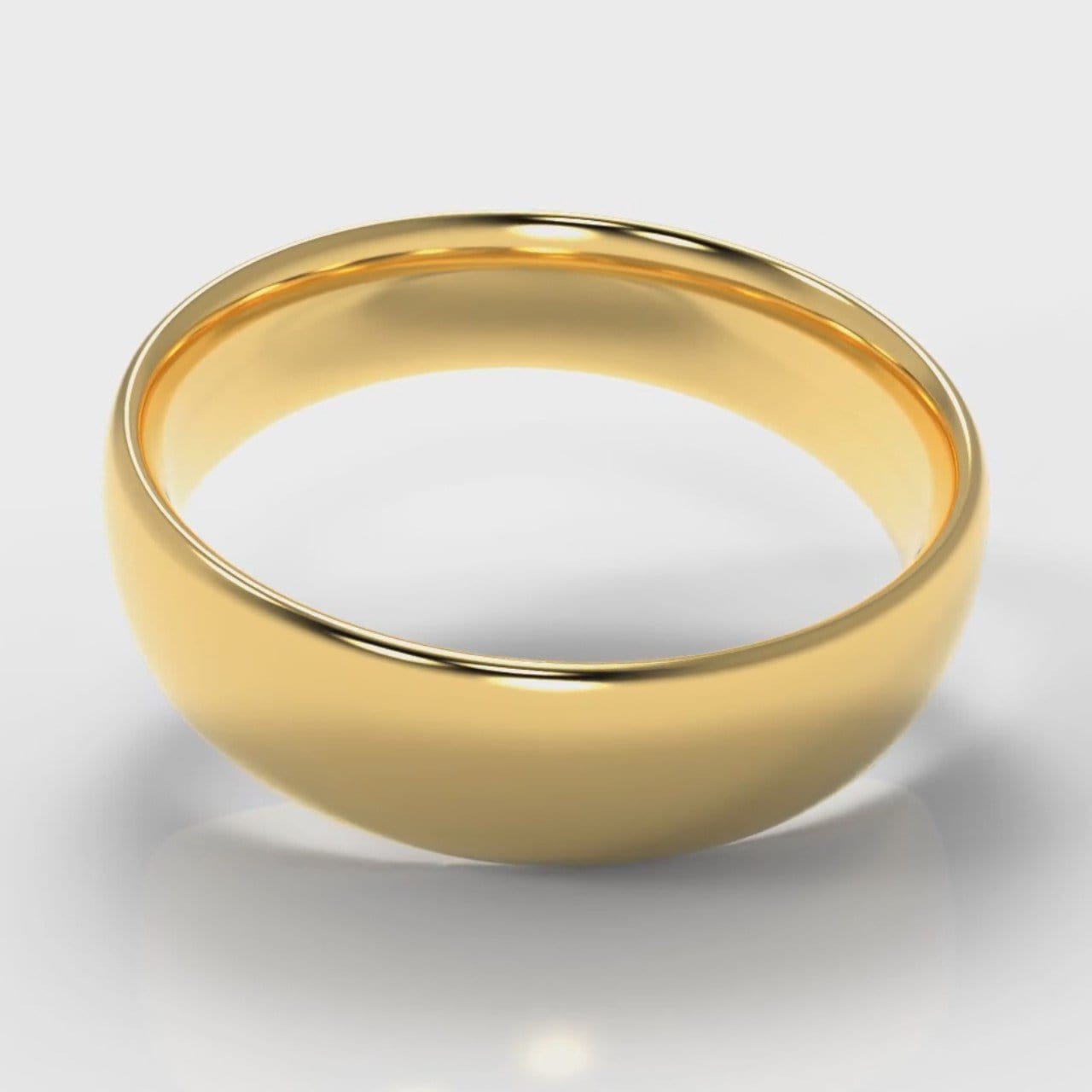 6mm Court Shaped Comfort Fit Wedding Ring - Yellow Gold