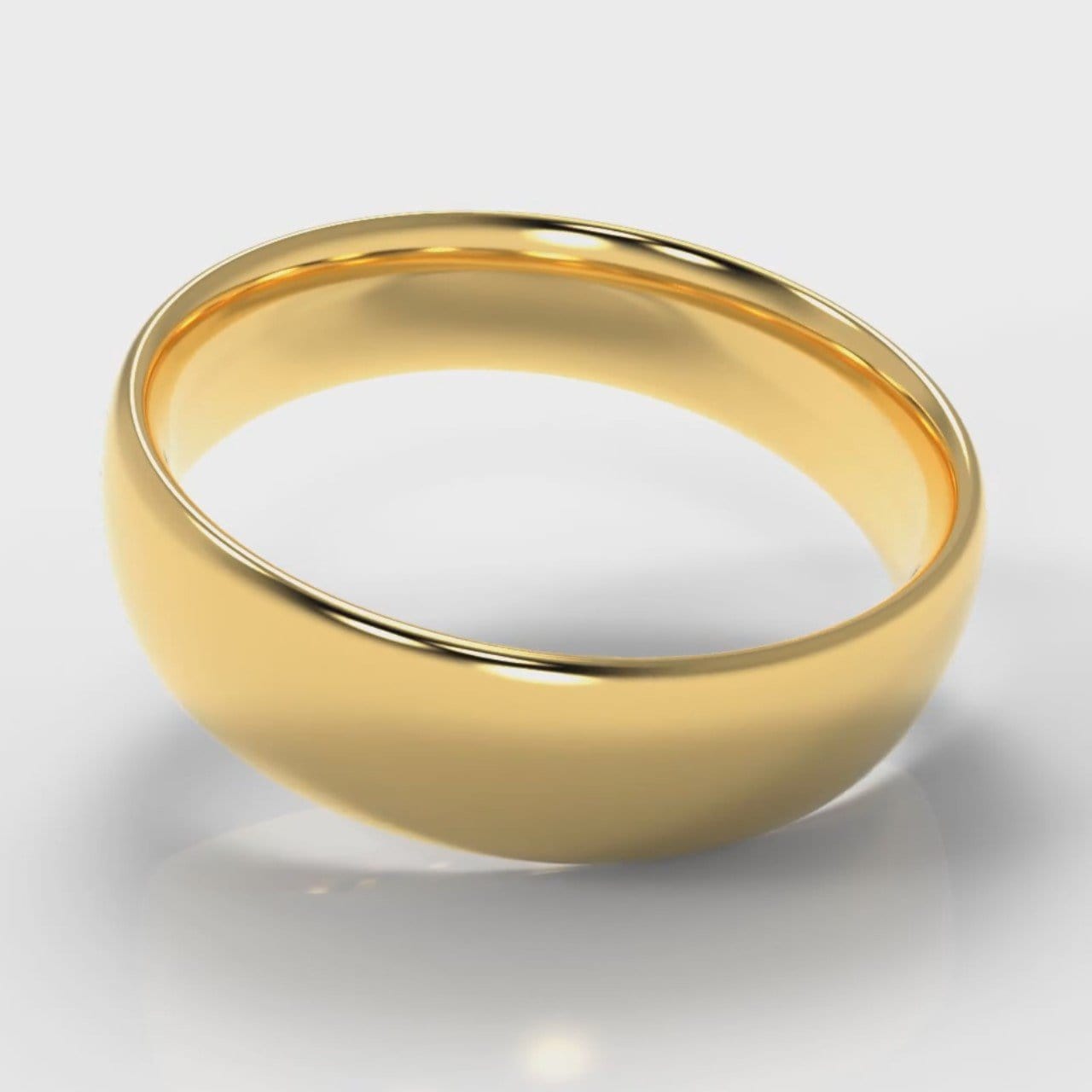 6mm Court Shaped Comfort Fit Wedding Ring - Yellow Gold