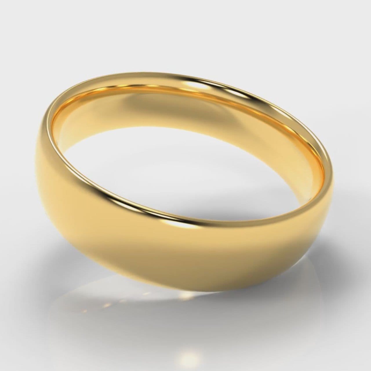 6mm Court Shaped Comfort Fit Wedding Ring - Yellow Gold