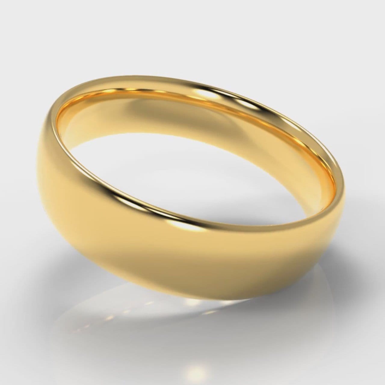 6mm Court Shaped Comfort Fit Wedding Ring - Yellow Gold