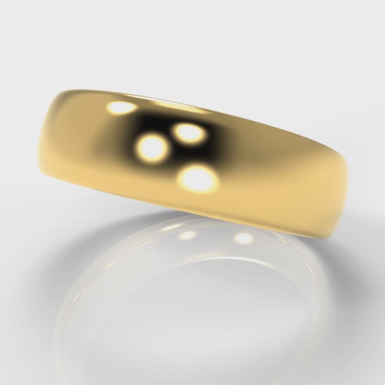 6mm Court Shaped Comfort Fit Wedding Ring - Yellow Gold