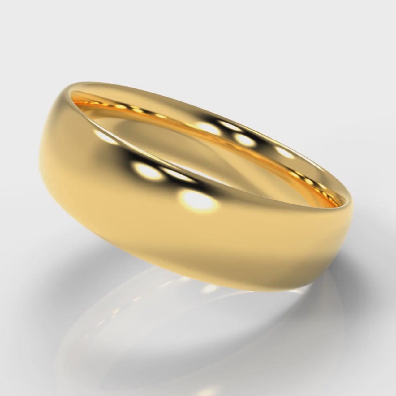 6mm Court Shaped Comfort Fit Wedding Ring - Yellow Gold