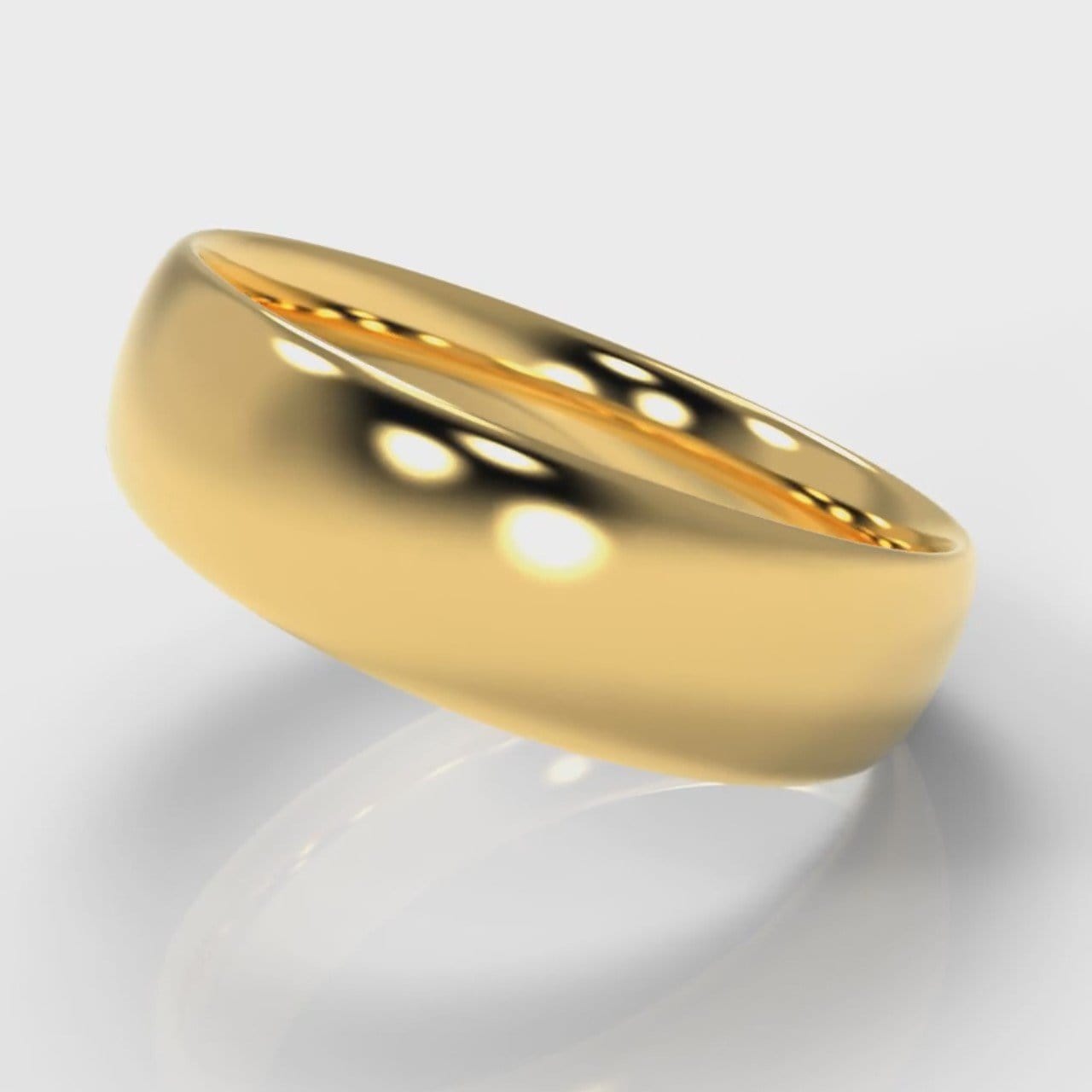 6mm Court Shaped Comfort Fit Wedding Ring - Yellow Gold