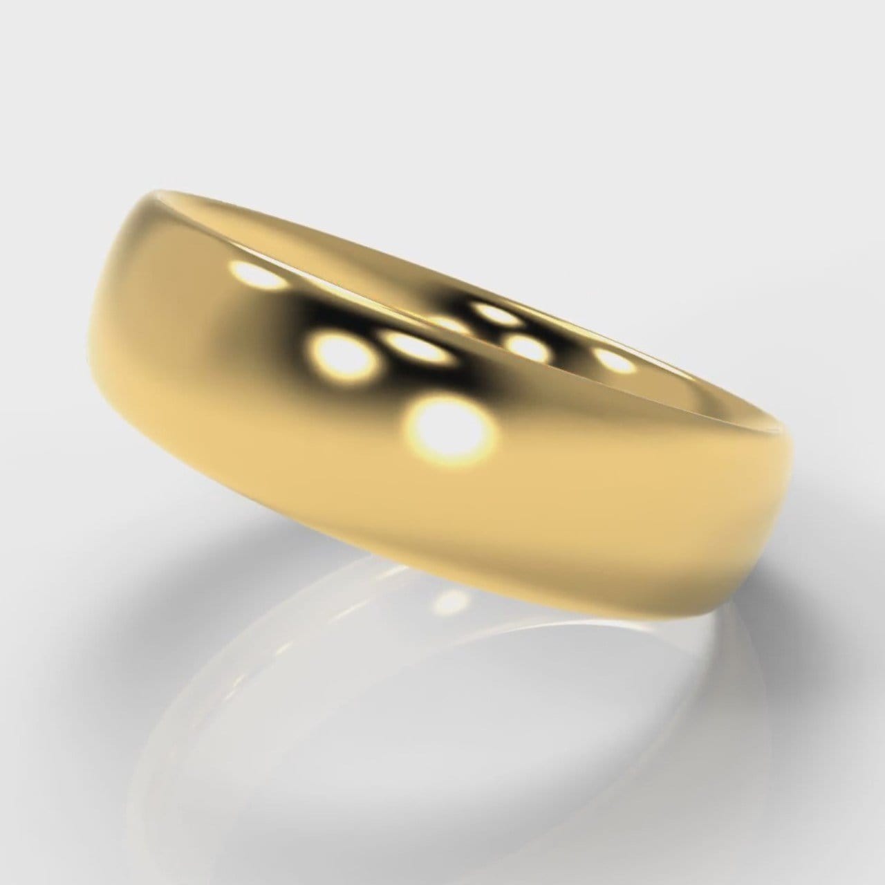 6mm Court Shaped Comfort Fit Wedding Ring - Yellow Gold