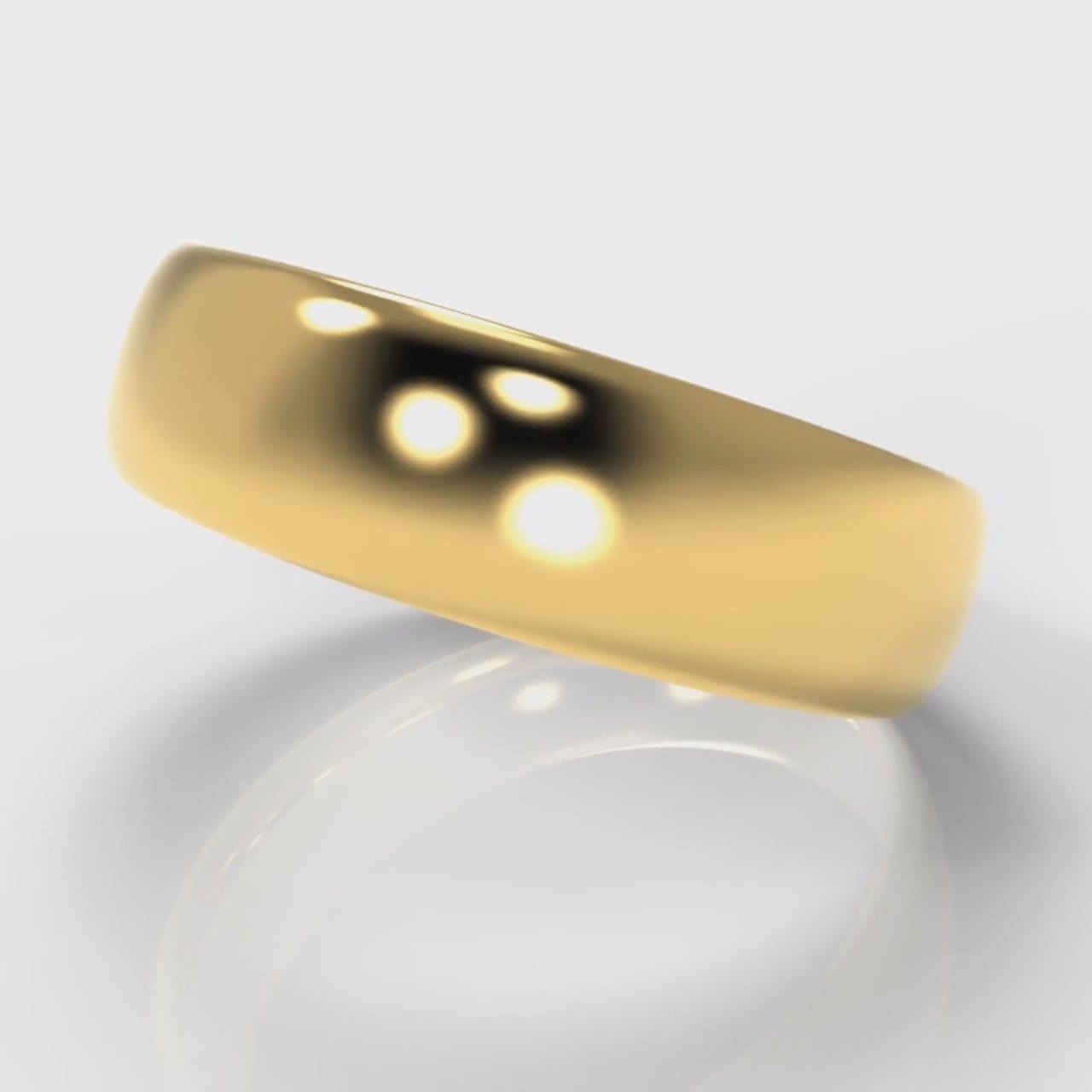 6mm Court Shaped Comfort Fit Wedding Ring - Yellow Gold