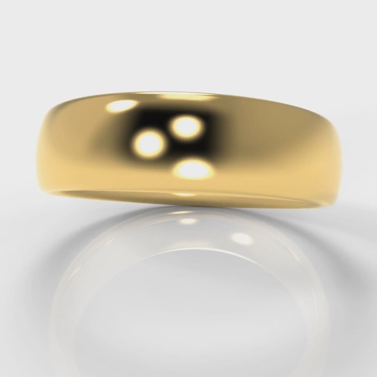 6mm Court Shaped Comfort Fit Wedding Ring - Yellow Gold
