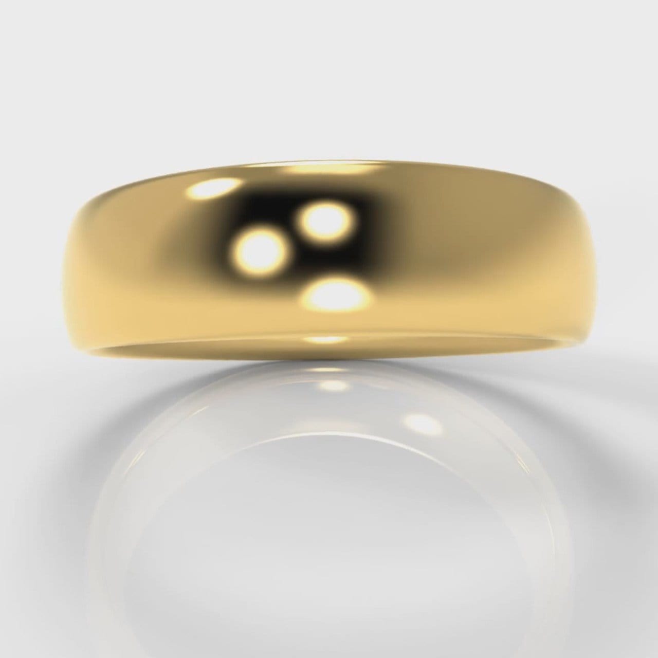 6mm Court Shaped Comfort Fit Wedding Ring - Yellow Gold