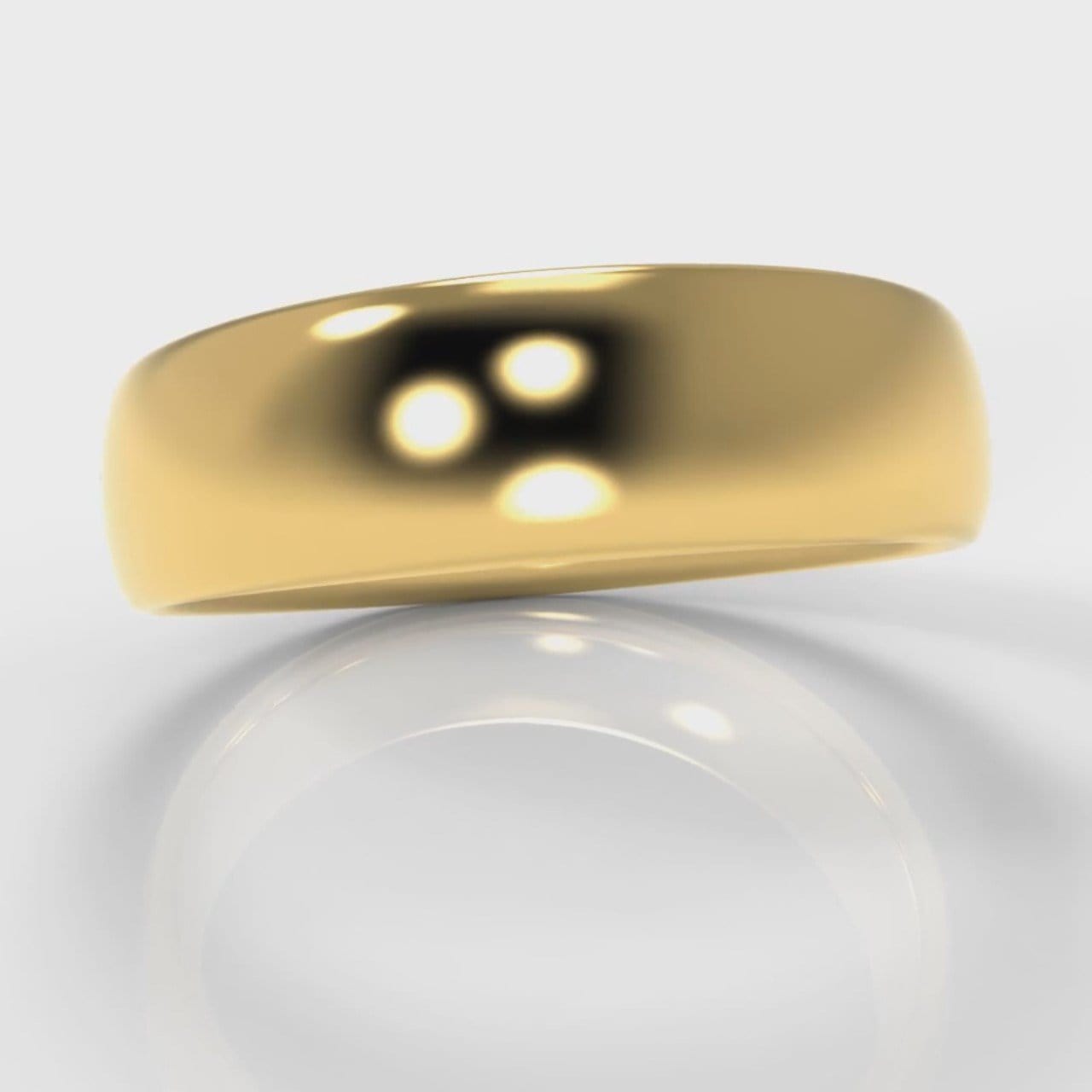 6mm Court Shaped Comfort Fit Wedding Ring - Yellow Gold