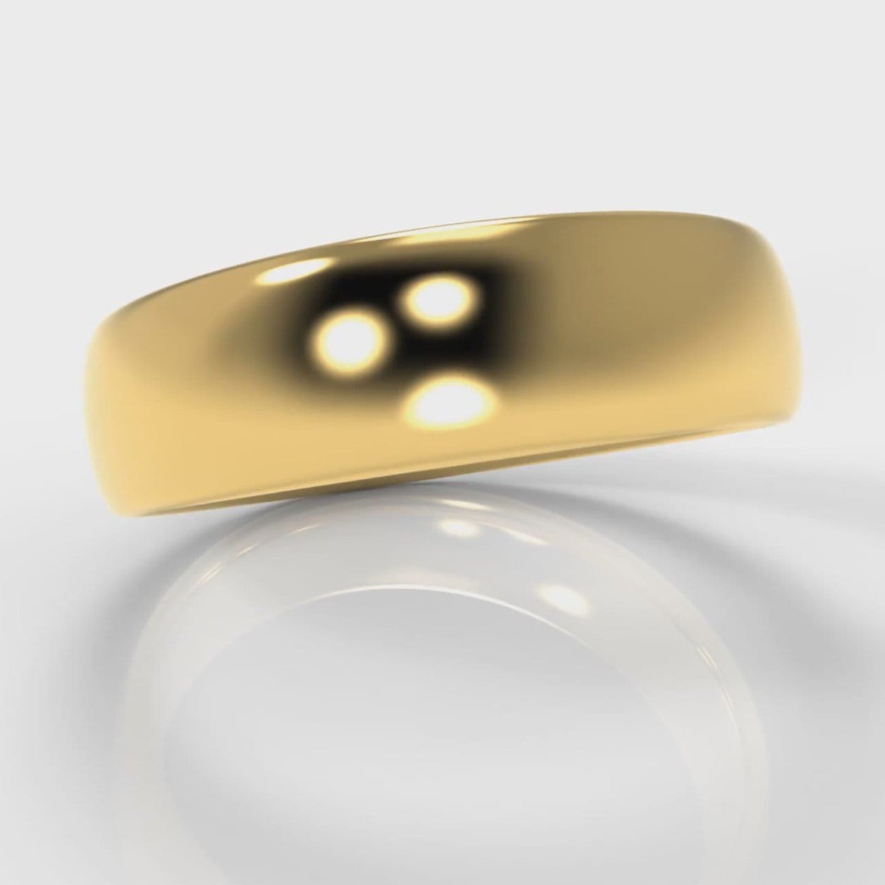 6mm Court Shaped Comfort Fit Wedding Ring - Yellow Gold