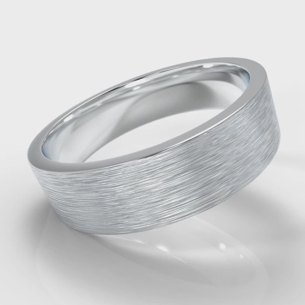 6mm Flat Top Comfort Fit Brushed Wedding Ring