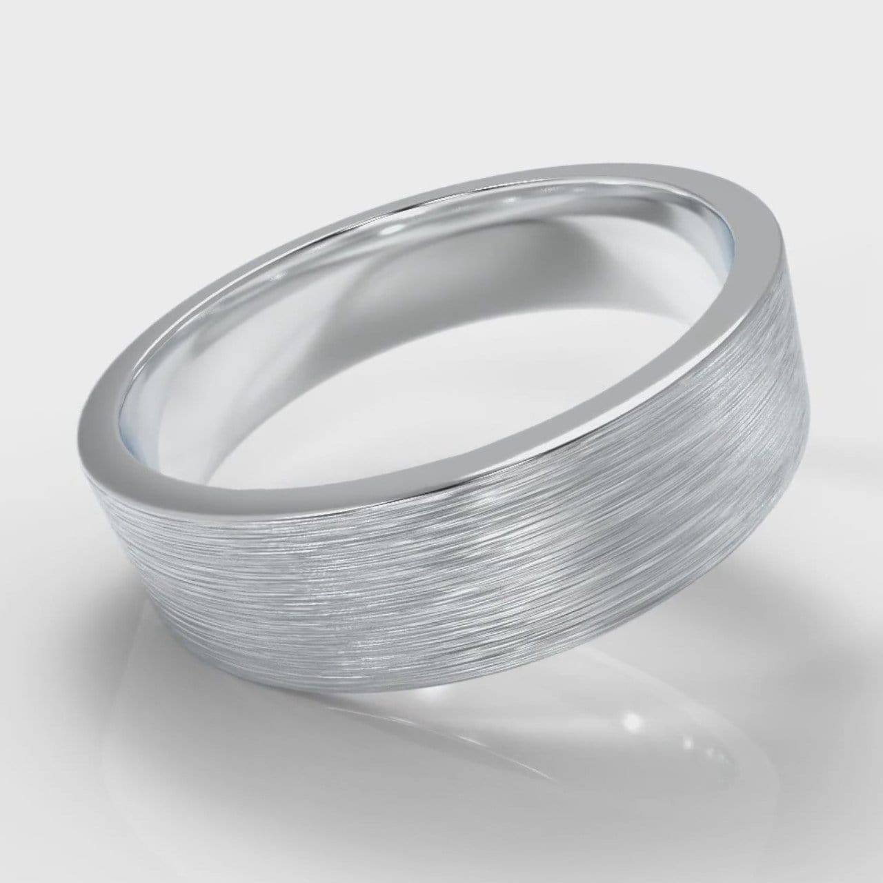 6mm Flat Top Comfort Fit Brushed Wedding Ring