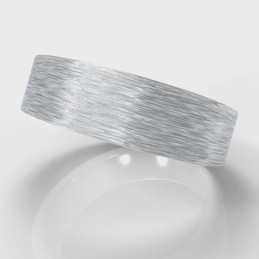 6mm Flat Top Comfort Fit Brushed Wedding Ring