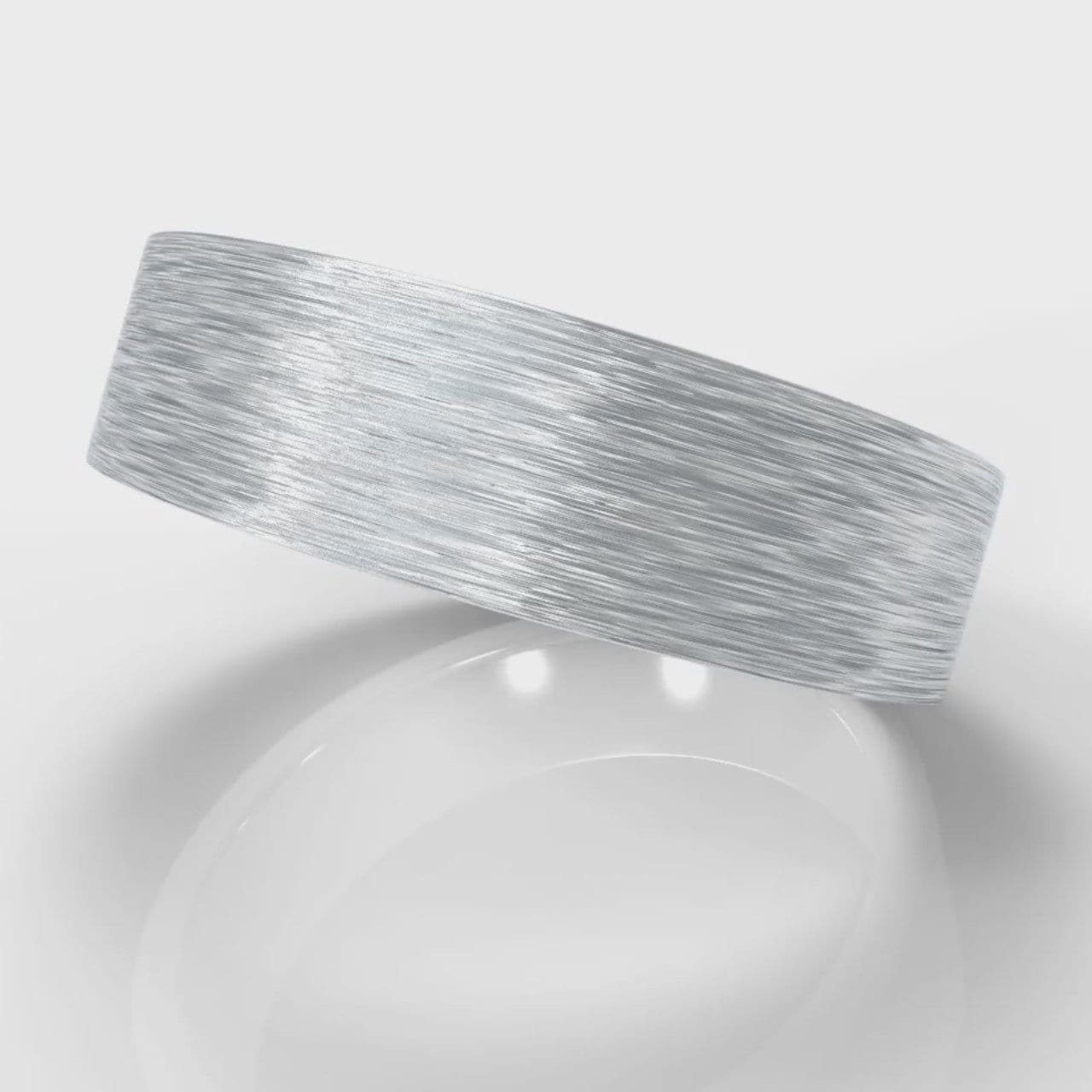 6mm Flat Top Comfort Fit Brushed Wedding Ring