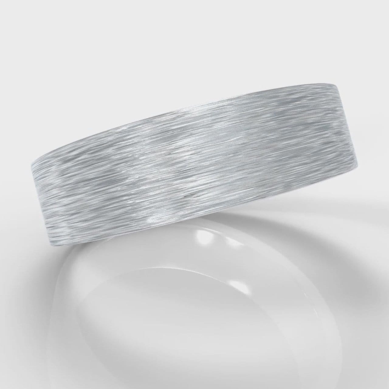 6mm Flat Top Comfort Fit Brushed Wedding Ring