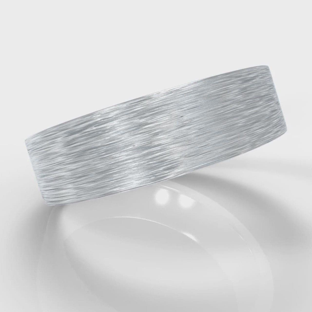 6mm Flat Top Comfort Fit Brushed Wedding Ring
