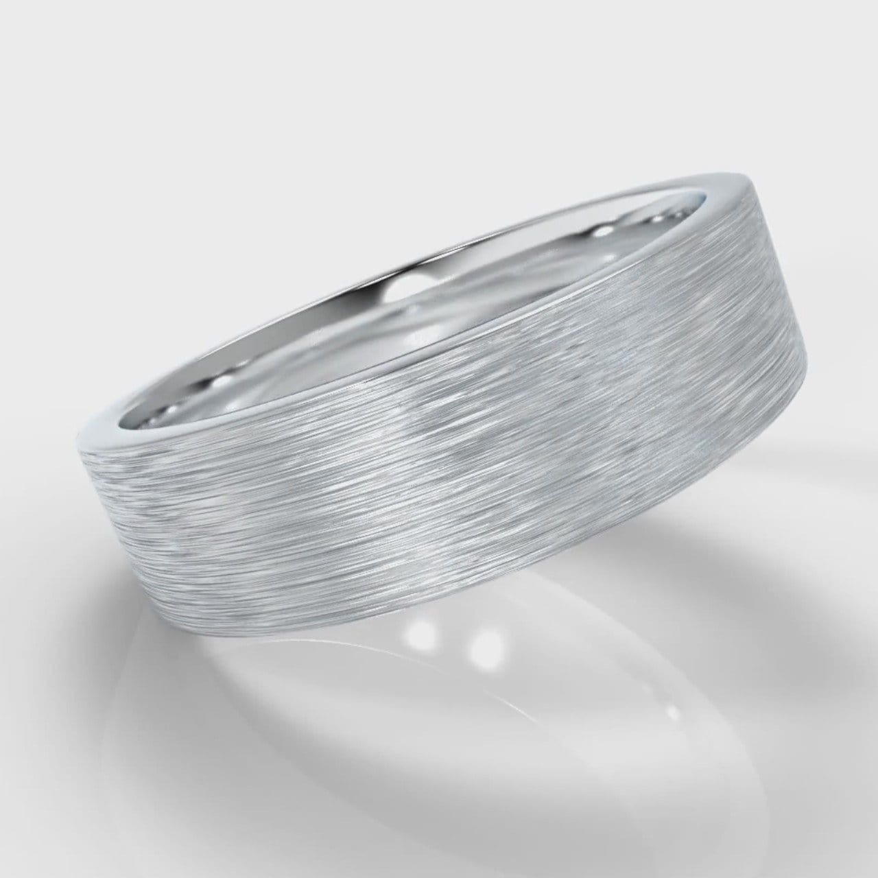 6mm Flat Top Comfort Fit Brushed Wedding Ring