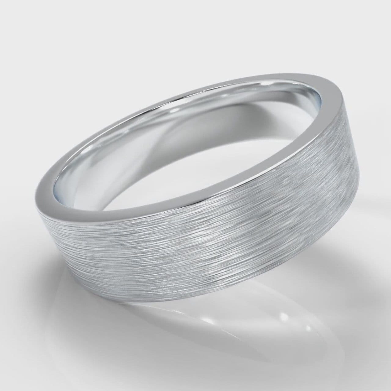 6mm Flat Top Comfort Fit Brushed Wedding Ring