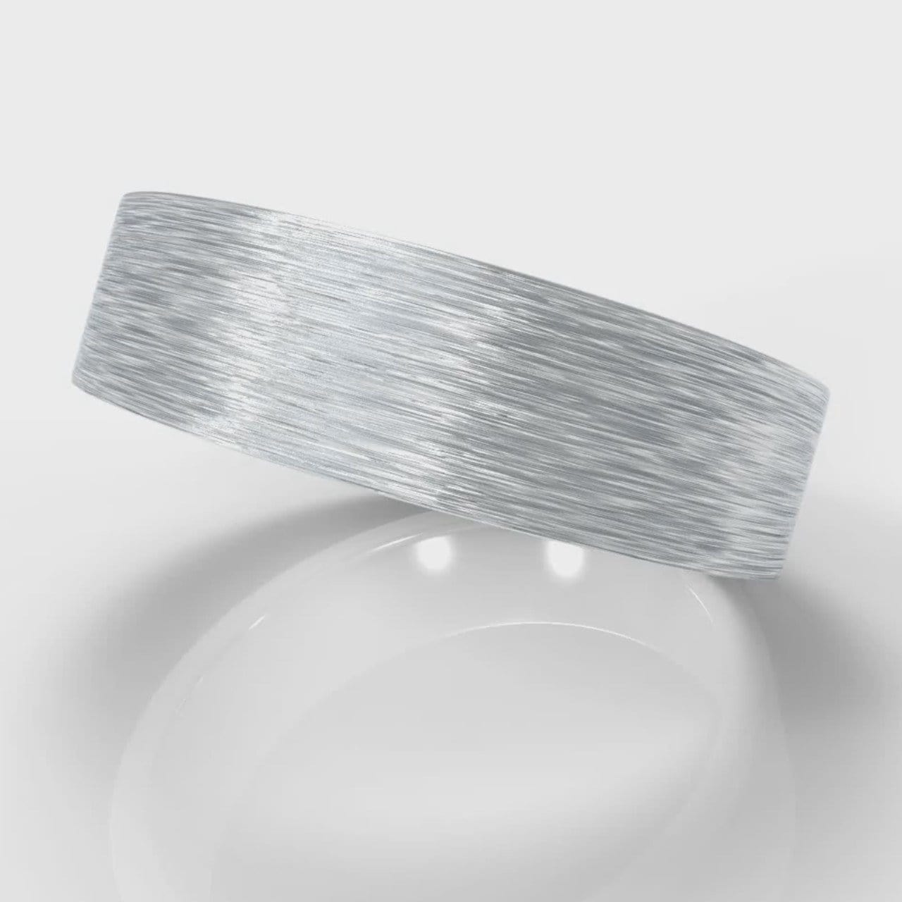 6mm Flat Top Comfort Fit Brushed Wedding Ring