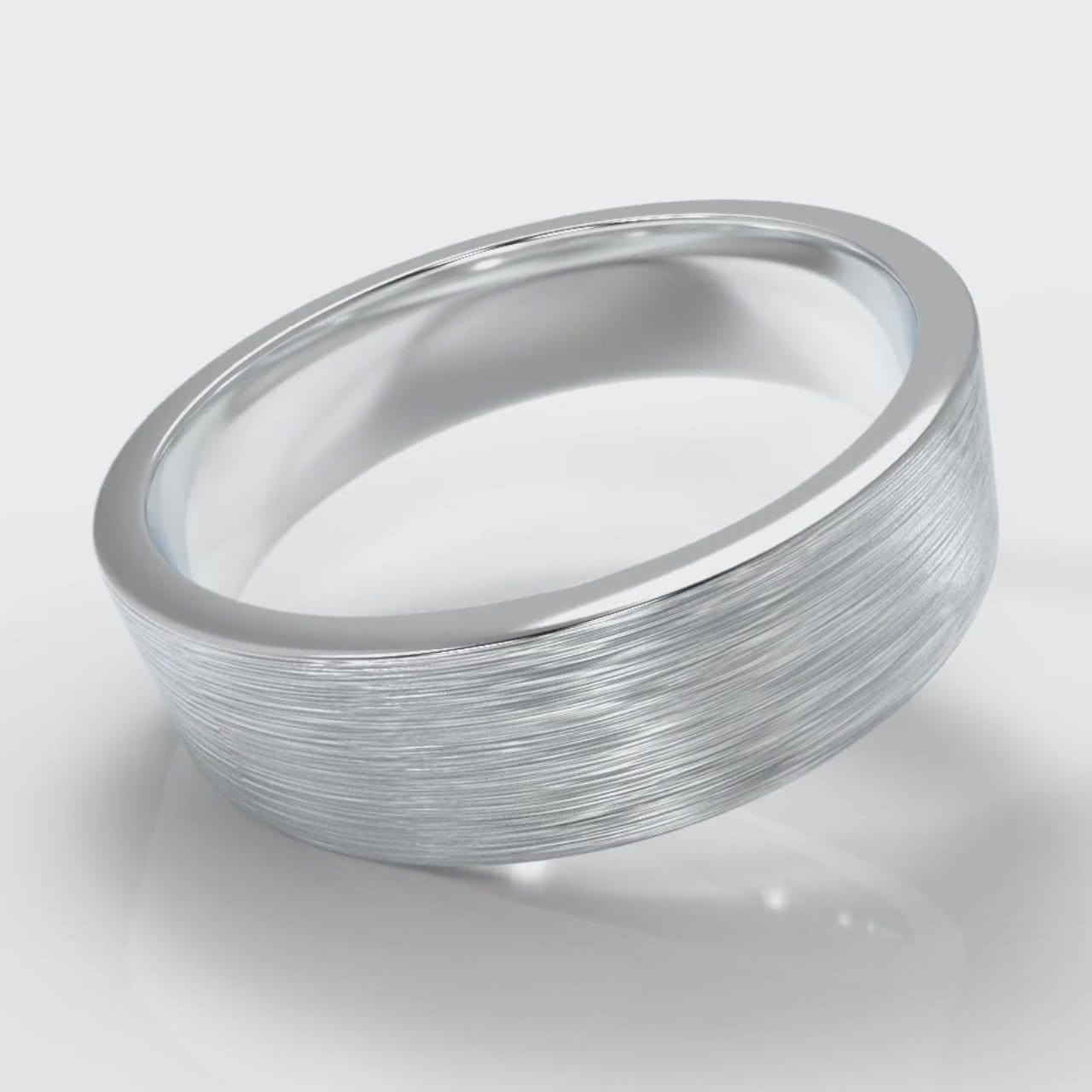 6mm Flat Top Comfort Fit Brushed Wedding Ring