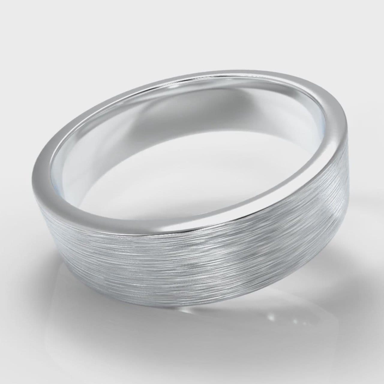 6mm Flat Top Comfort Fit Brushed Wedding Ring