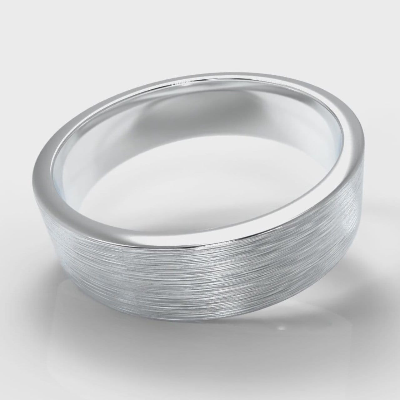 6mm Flat Top Comfort Fit Brushed Wedding Ring