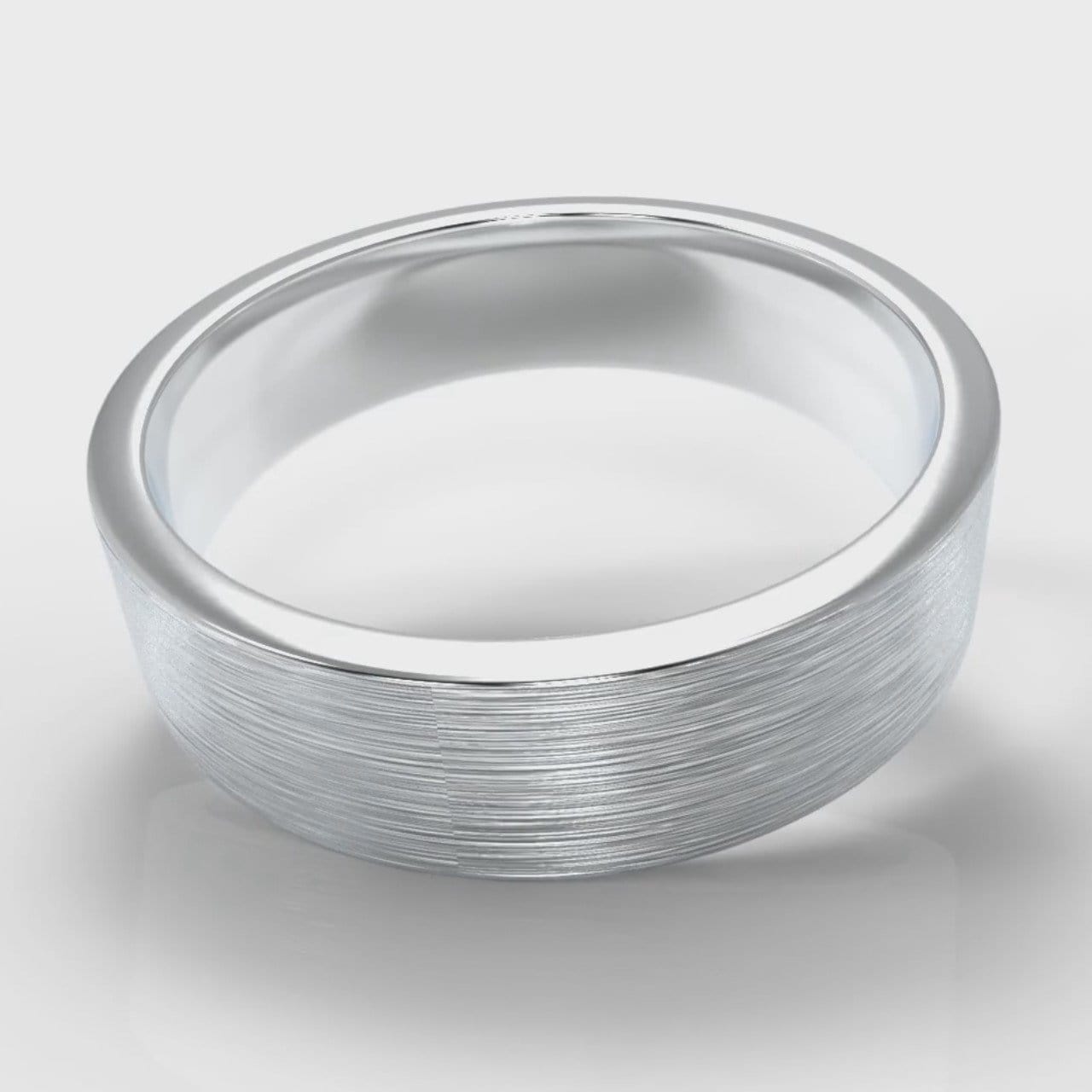 6mm Flat Top Comfort Fit Brushed Wedding Ring