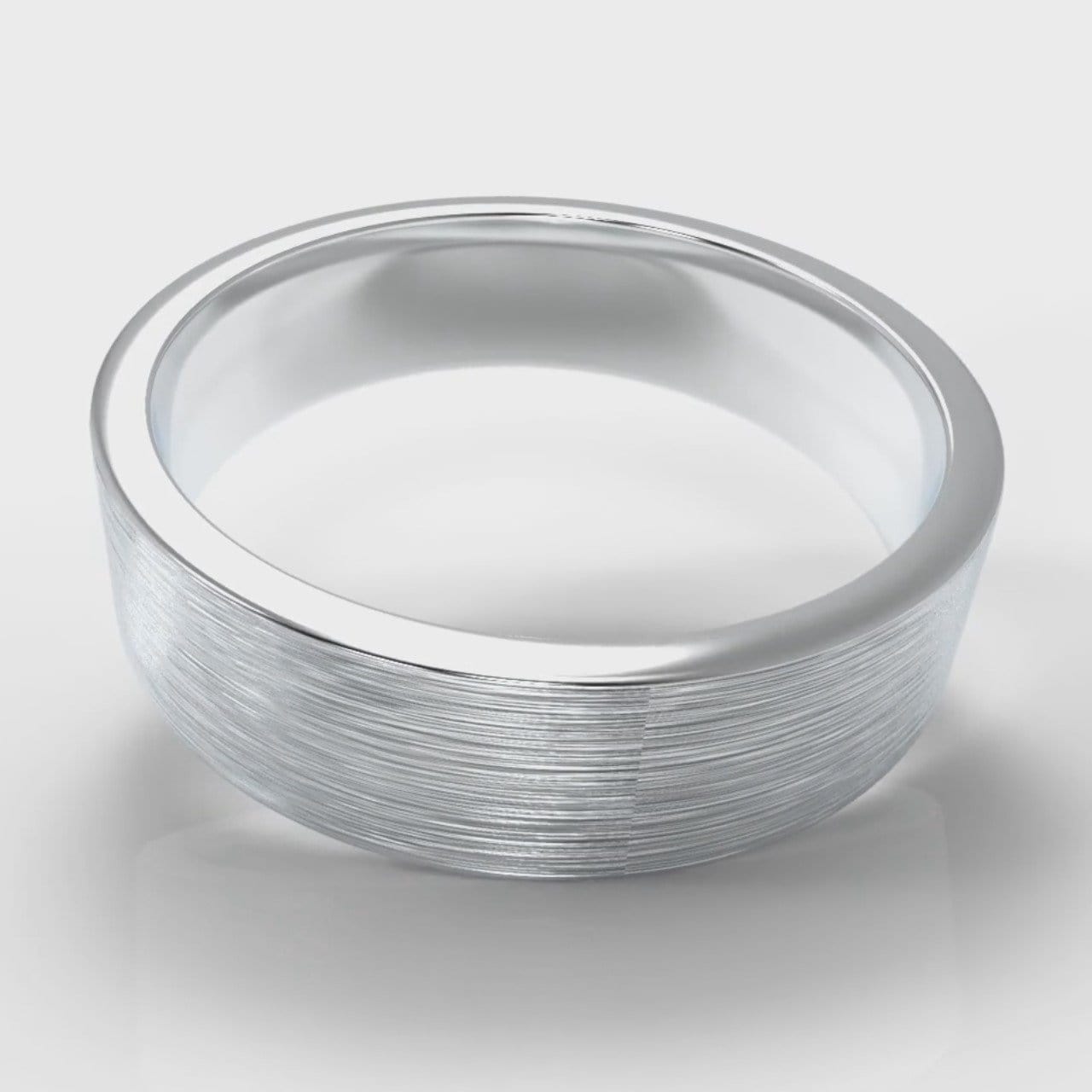 6mm Flat Top Comfort Fit Brushed Wedding Ring