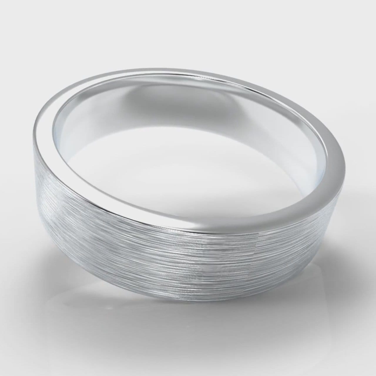 6mm Flat Top Comfort Fit Brushed Wedding Ring