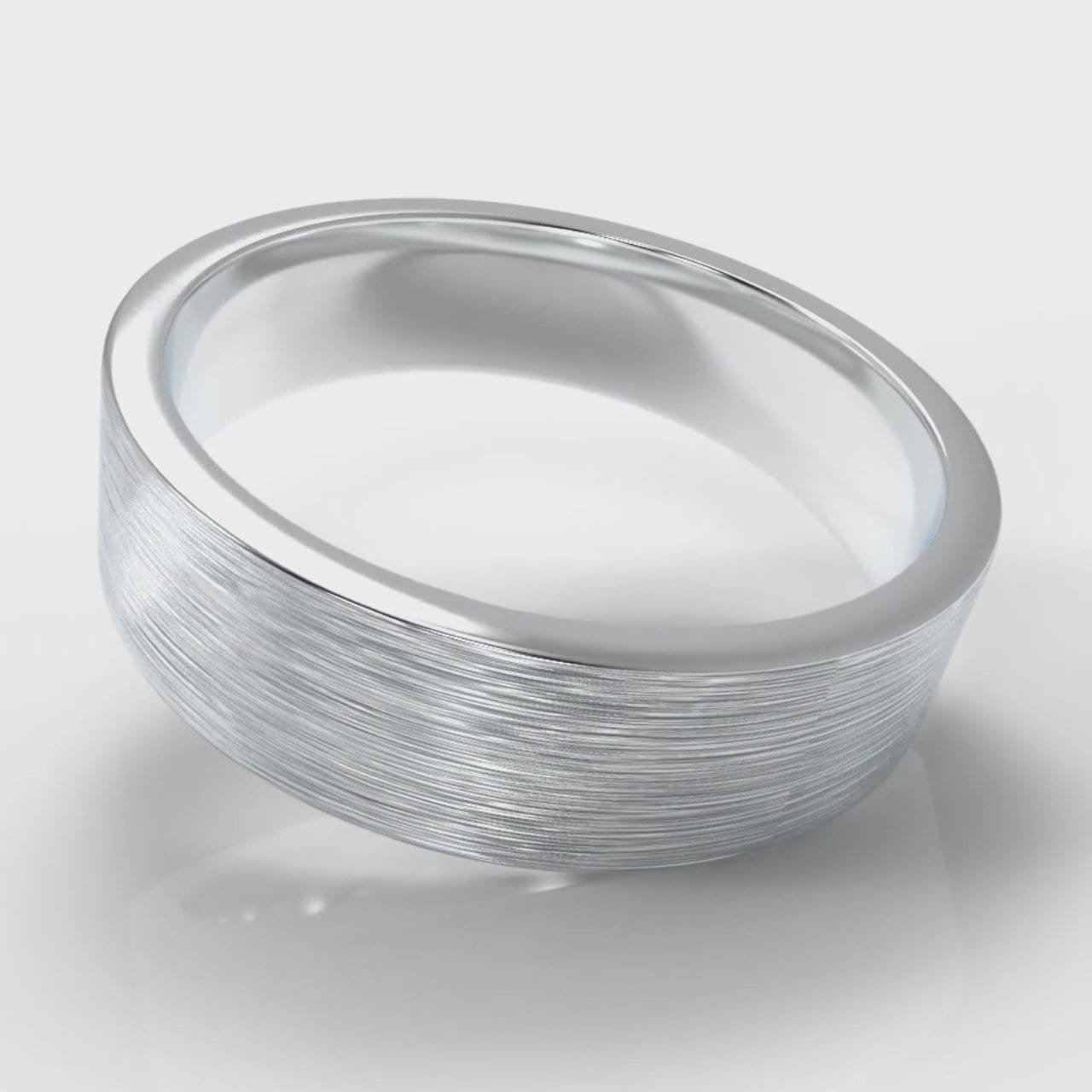 6mm Flat Top Comfort Fit Brushed Wedding Ring