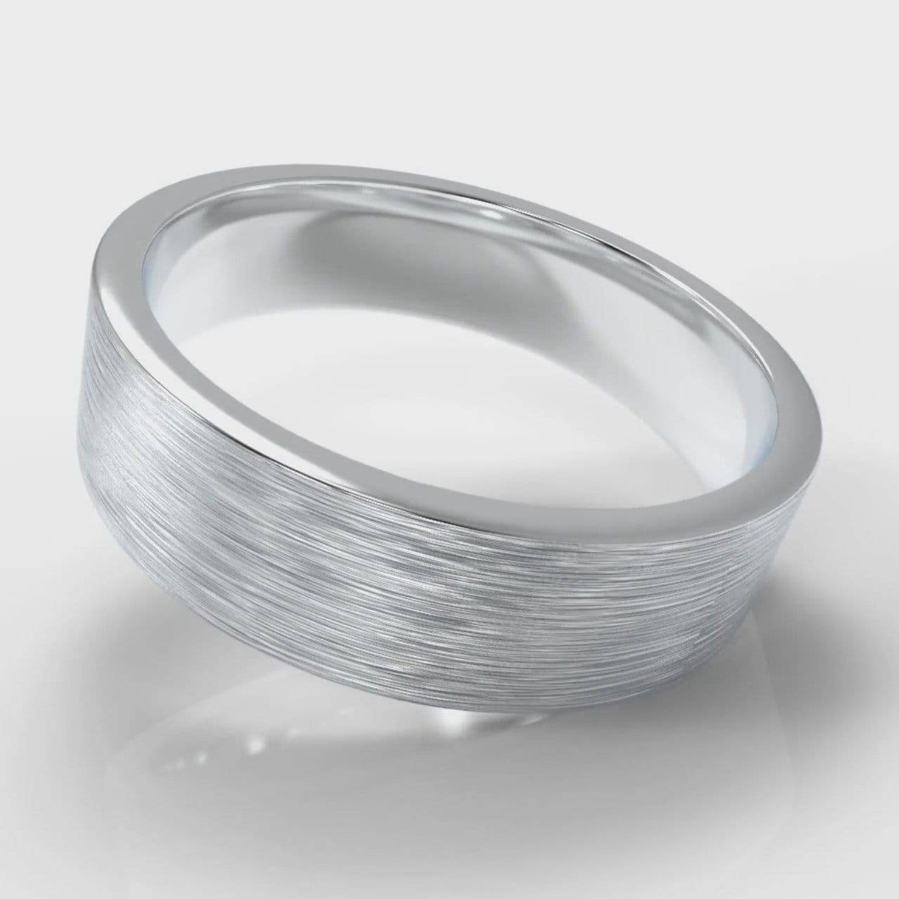 6mm Flat Top Comfort Fit Brushed Wedding Ring