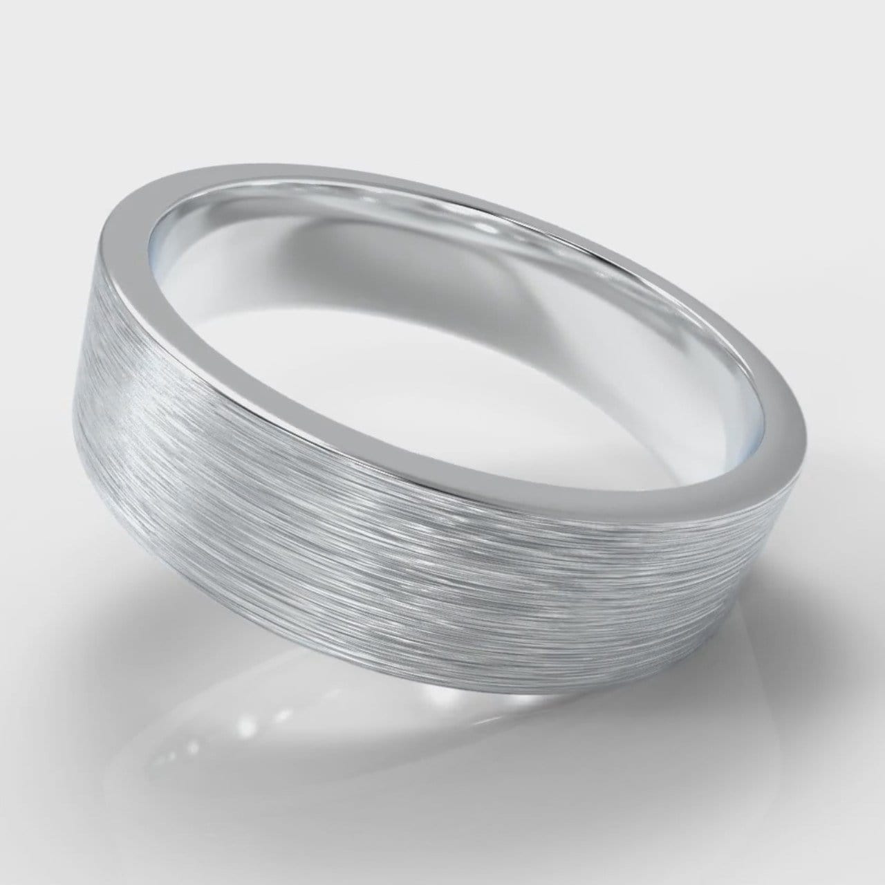 6mm Flat Top Comfort Fit Brushed Wedding Ring