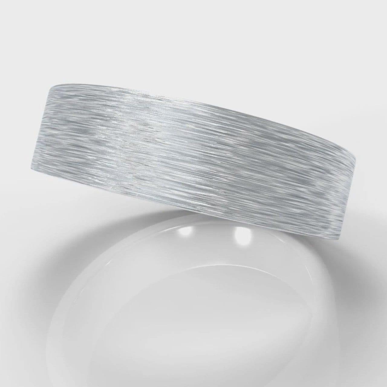 6mm Flat Top Comfort Fit Brushed Wedding Ring