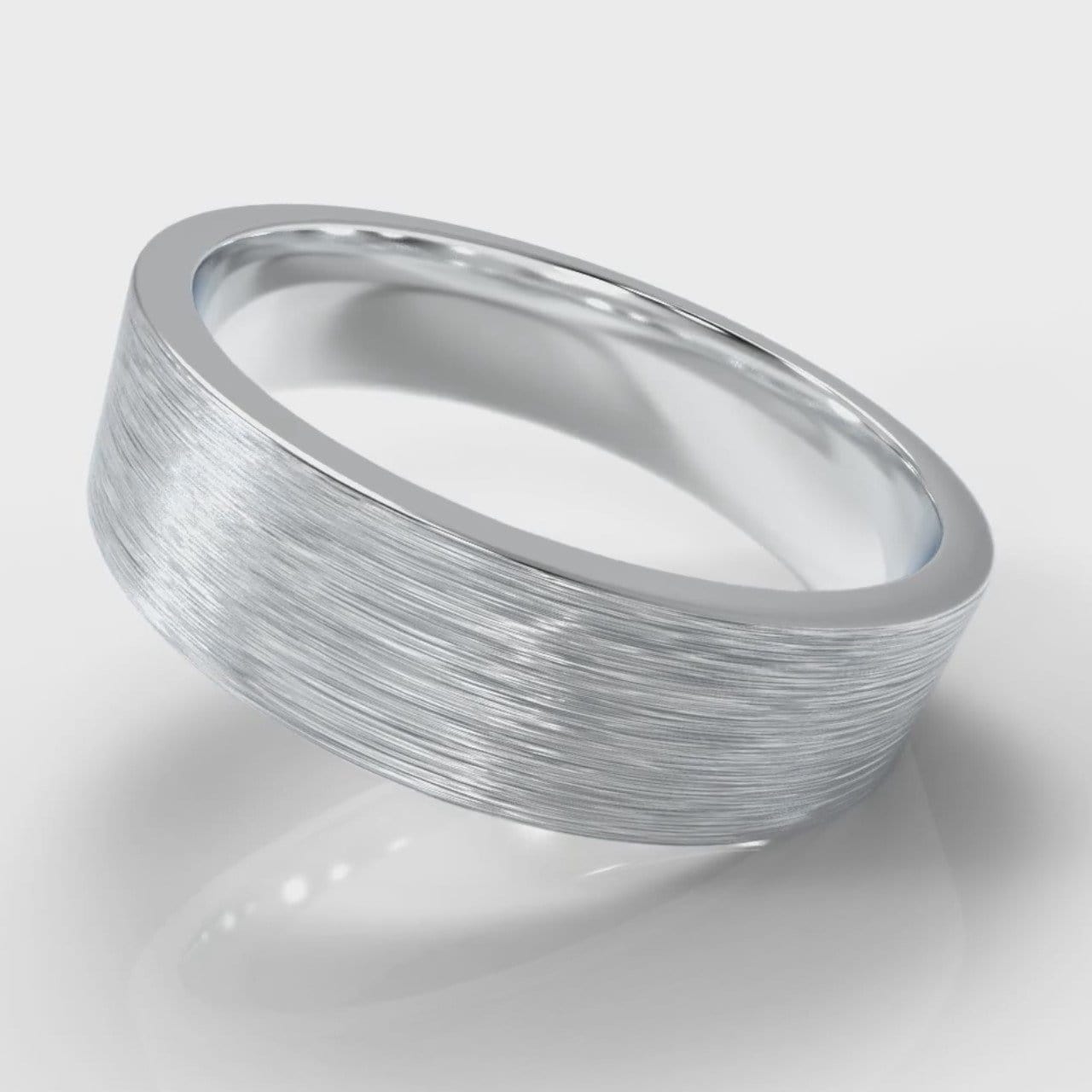 6mm Flat Top Comfort Fit Brushed Wedding Ring