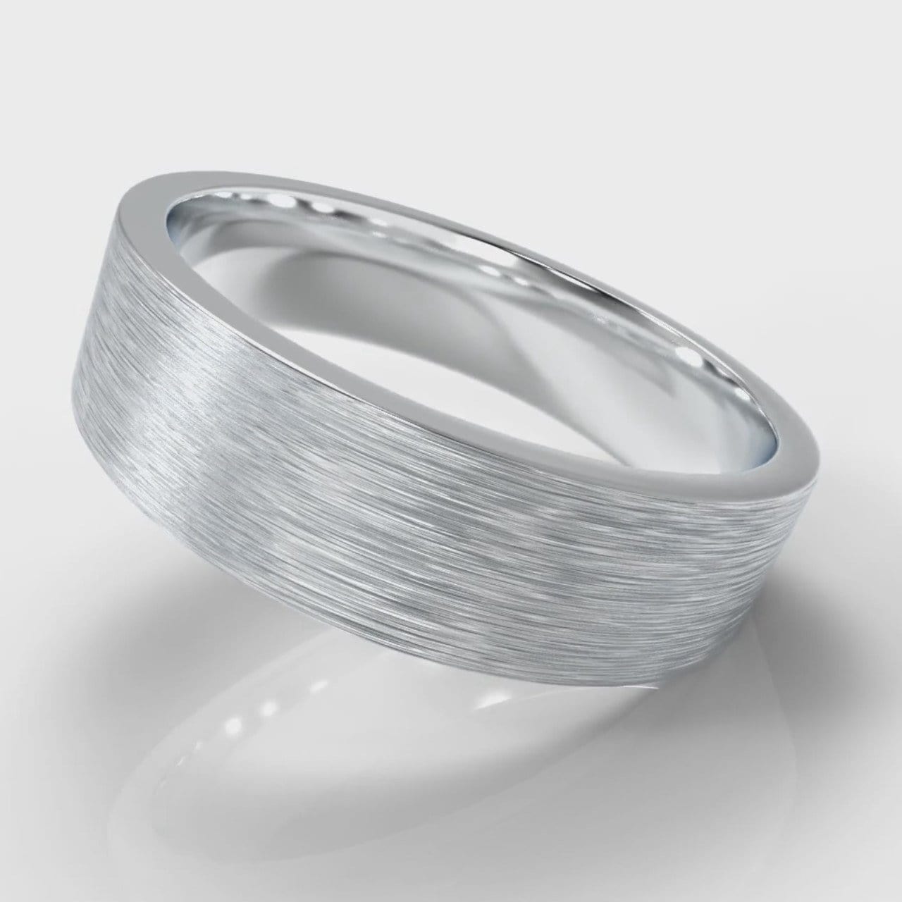 6mm Flat Top Comfort Fit Brushed Wedding Ring