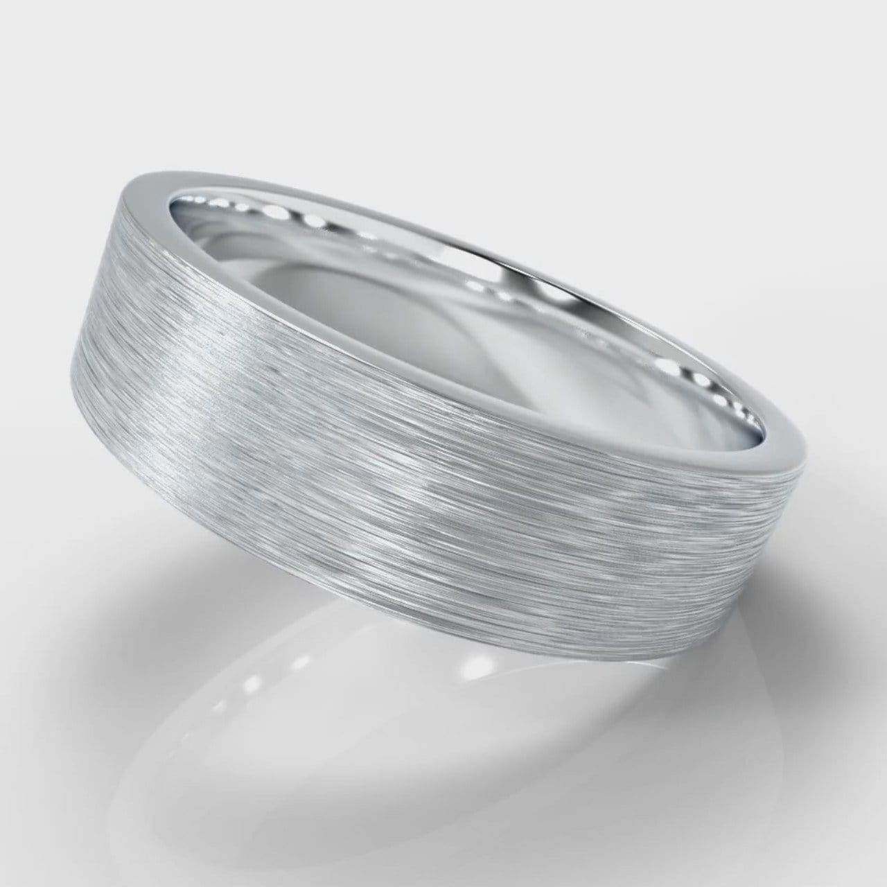 6mm Flat Top Comfort Fit Brushed Wedding Ring