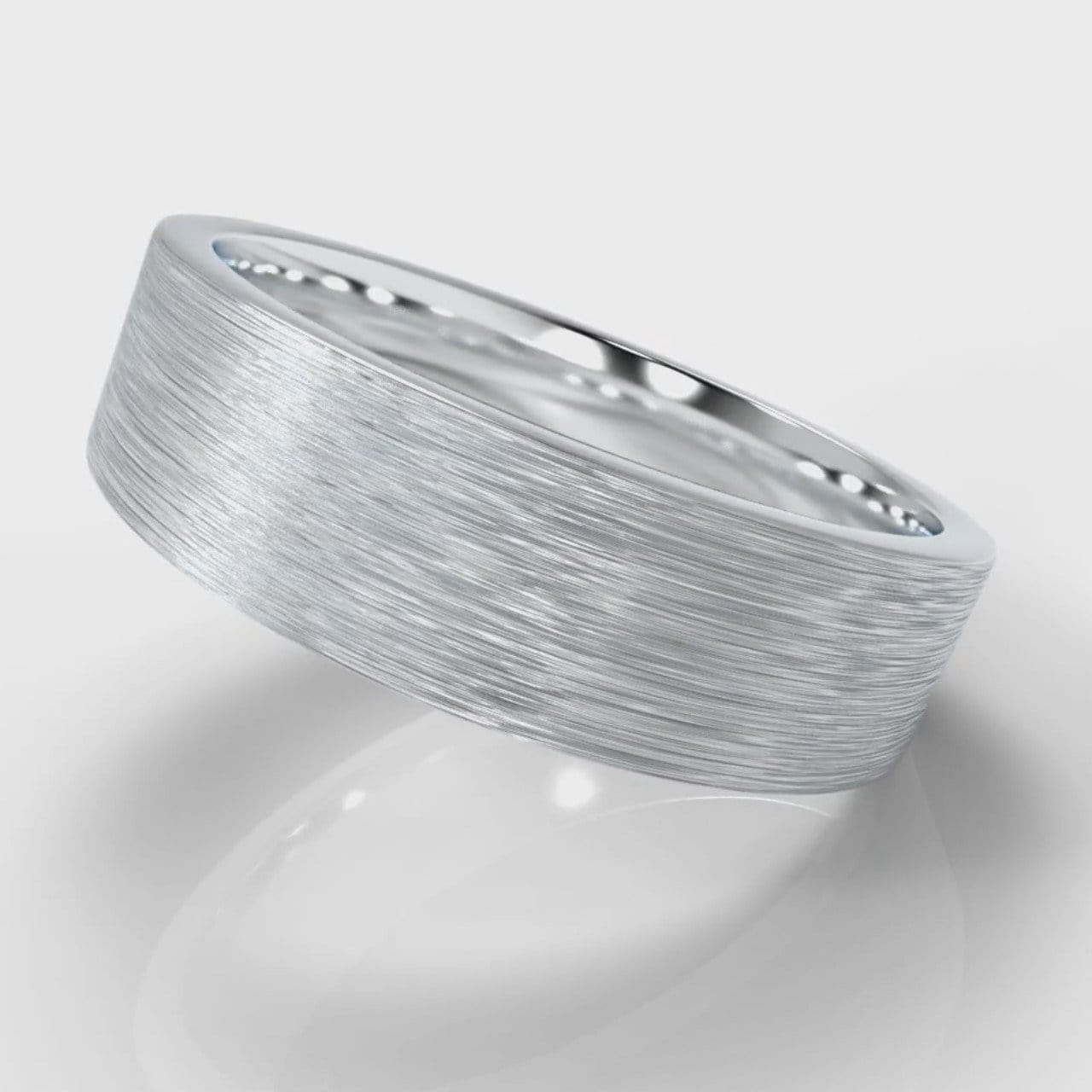 6mm Flat Top Comfort Fit Brushed Wedding Ring