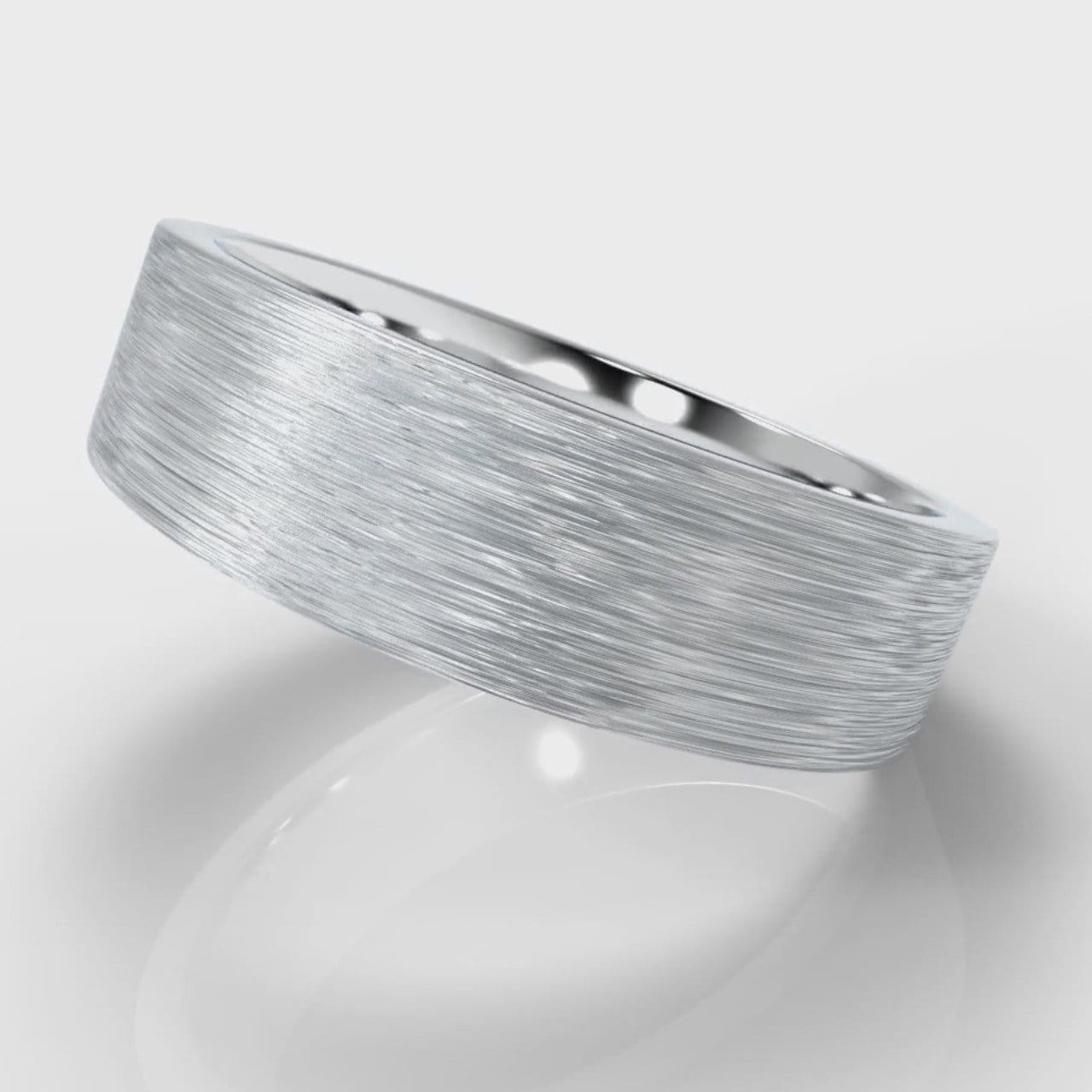 6mm Flat Top Comfort Fit Brushed Wedding Ring