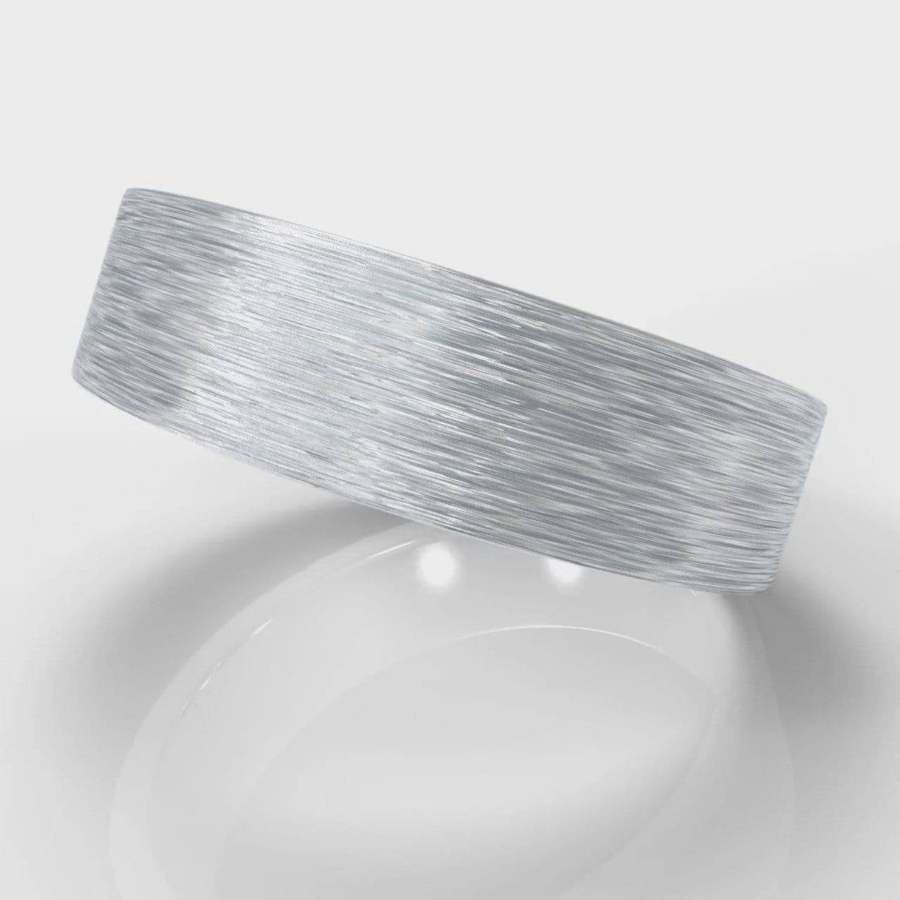 6mm Flat Top Comfort Fit Brushed Wedding Ring