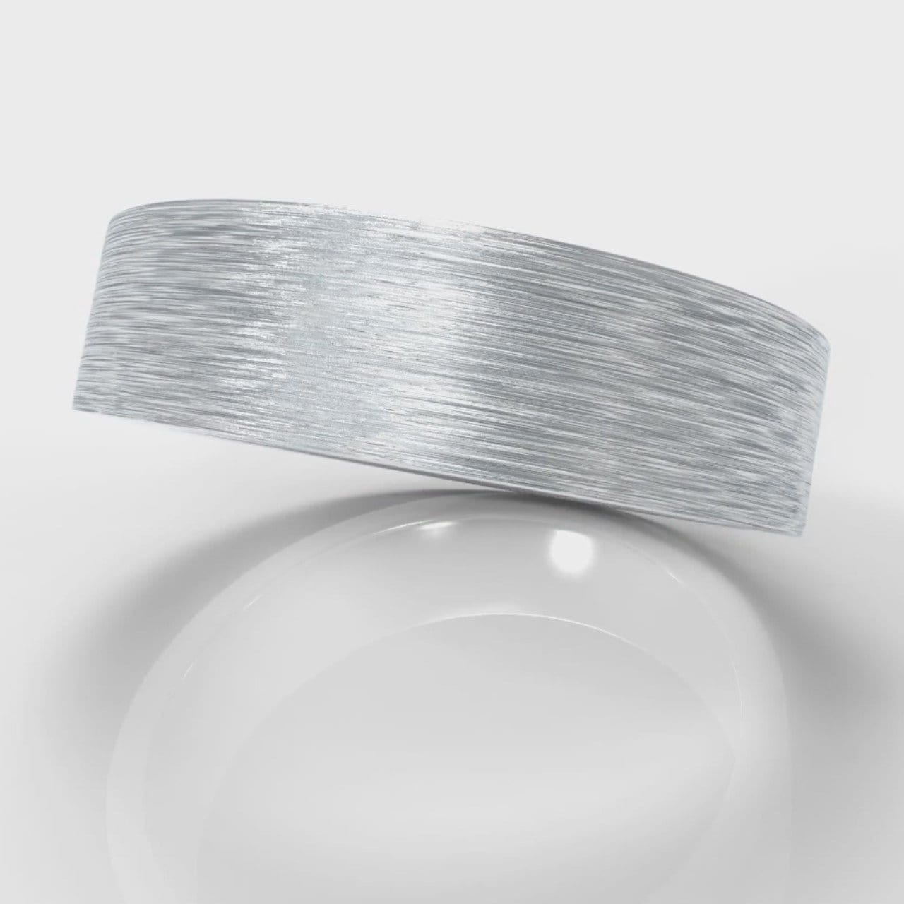 6mm Flat Top Comfort Fit Brushed Wedding Ring