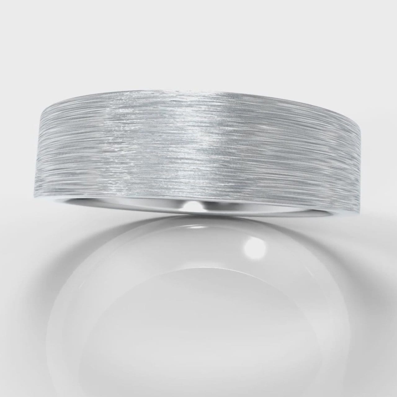 6mm Flat Top Comfort Fit Brushed Wedding Ring