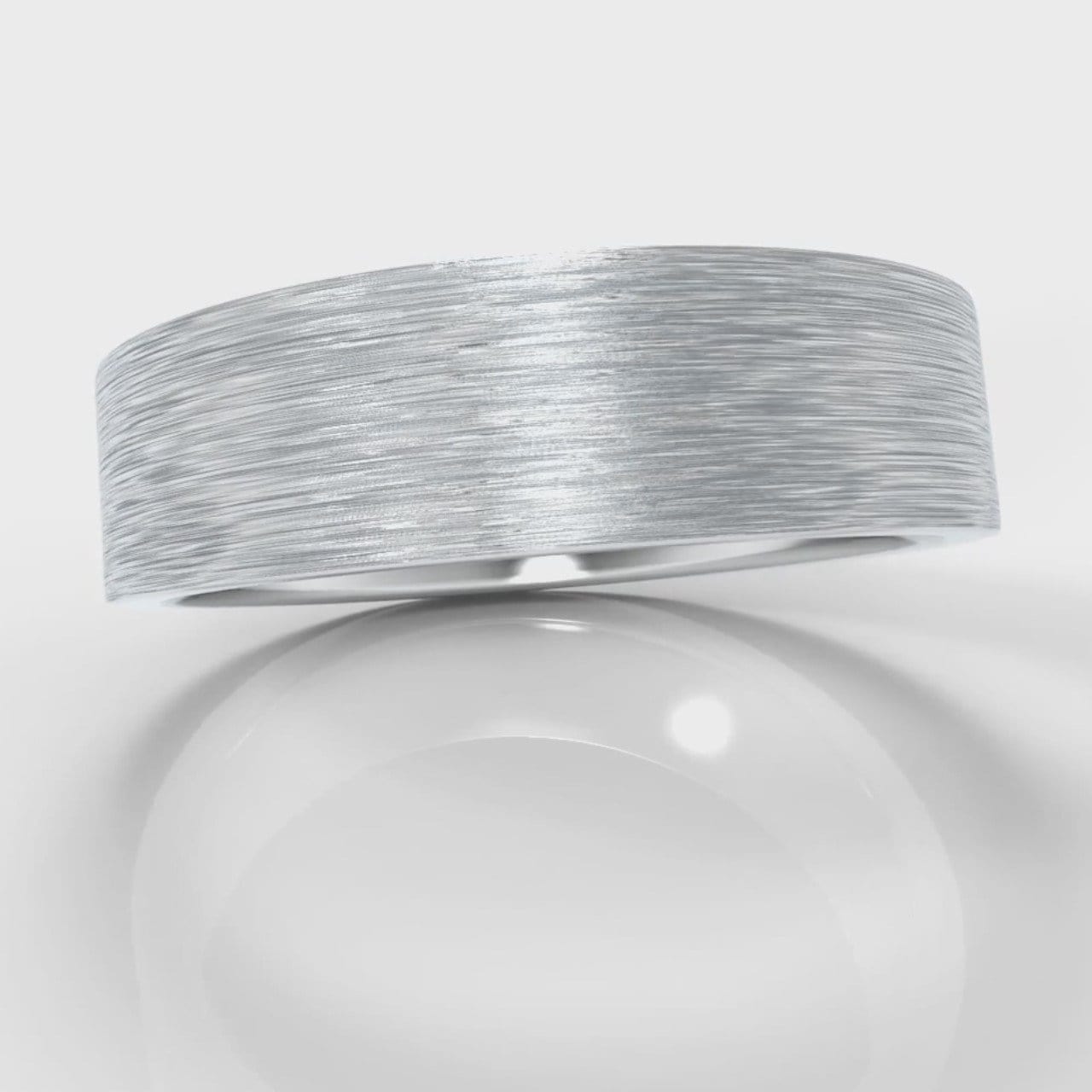 6mm Flat Top Comfort Fit Brushed Wedding Ring