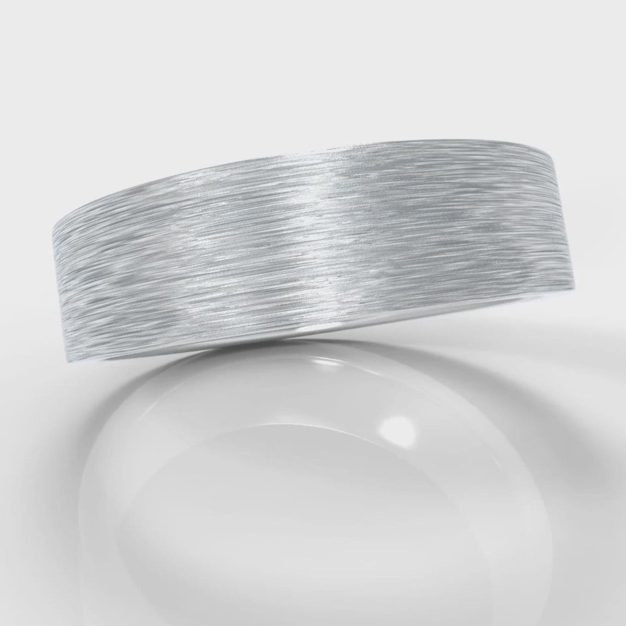 6mm Flat Top Comfort Fit Brushed Wedding Ring
