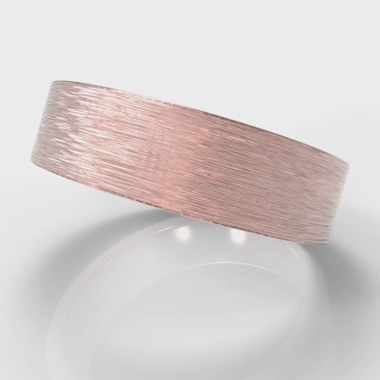 6mm Flat Top Comfort Fit Brushed Wedding Ring - Rose Gold